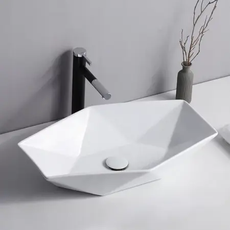 Obiecte Sanitare - Lavoar pe blat Rea Vegas White 57 cm