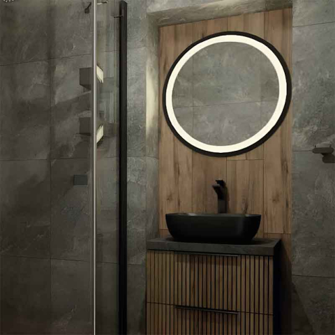 Lavoar pe blat Spectrum, Basta Black, oval, negru mat [3]