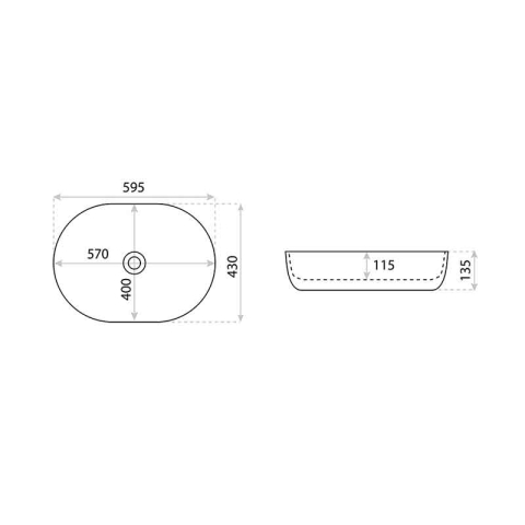 Lavoar pe blat Spectrum, Basta Black, oval, negru mat [4]