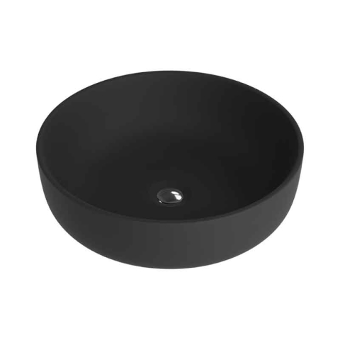 Lavoare - Lavoar pe blat Spectrum, Calvia Black, rotund, negru mat