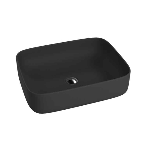 Lavoare - Lavoar pe blat Spectrum, Castor Black, dreptunghiular, negru mat