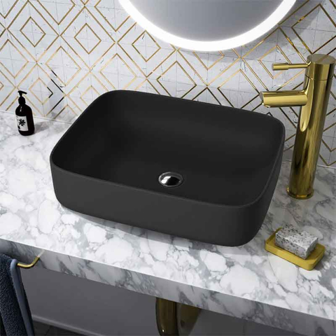 Lavoar pe blat Spectrum, Castor Black, dreptunghiular, negru mat [1]