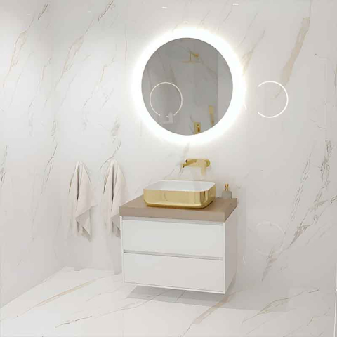 Lavoar pe blat Spectrum, Castor Gold White, dreptunghiular rotunjit, auriu lucios-alb [3]