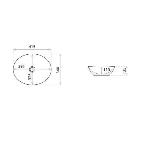 Lavoar pe blat Spectrum, Finta Gold Line, oval, alb-auriu [5]