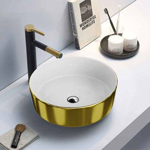 Lavoar pe blat Spectrum, Rosina Gold White, rotund, auriu-alb [4]