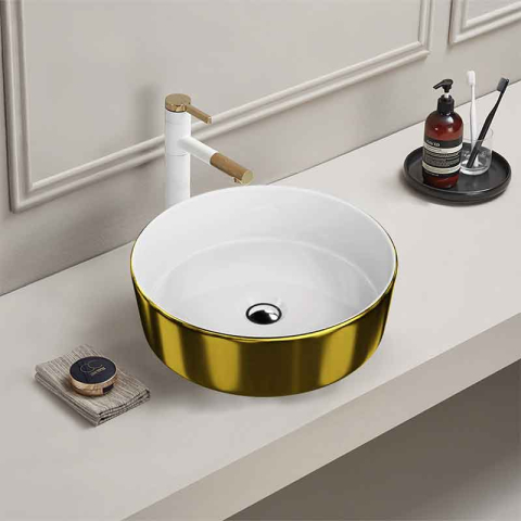 Lavoar pe blat Spectrum, Rosina Gold White, rotund, auriu-alb [3]