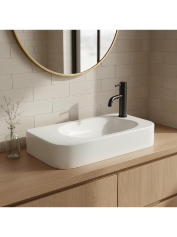 Lavoar pe blat / suspendat REA Odetta alb [4]