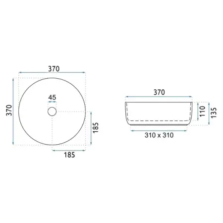 Lavoar pe blat terracotta mat Rea Sami 37 cm [4]