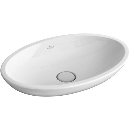 Lavoare - Lavoar pe blat Villeroy &amp; Boch, Loop &amp; Friends, oval, 63 cm, cu preaplin, alb