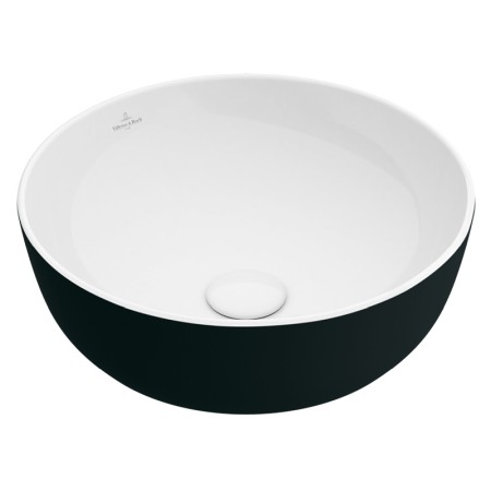 Lavoare - Lavoar pe blat, Villeroy & Boch, Artis, rotund, 43 cm, coal black