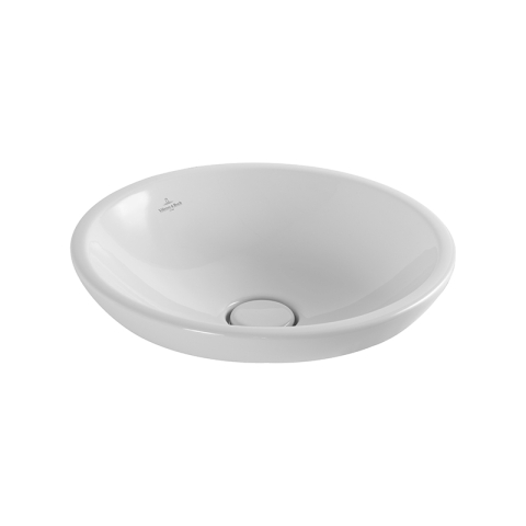 Obiecte Sanitare - Lavoar pe blat Villeroy & Boch, Loop & Friends, rotund, 43 cm, alb alpin