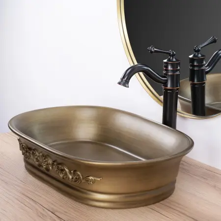 Lavoar pe blat Wilma Rustic Cupru, Rea [2]