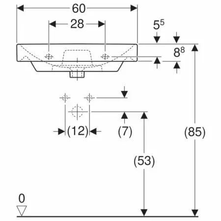Lavoar pe mobilier Geberit Smyle Square 60 cm [2]