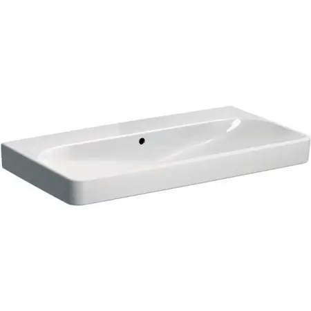 Obiecte Sanitare - Lavoar pe mobilier Geberit Smyle Square 90 cm fara orificiu baterie