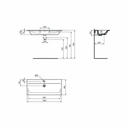 Lavoar pe mobilier Ideal Standard Connect Air 104x46cm [2]