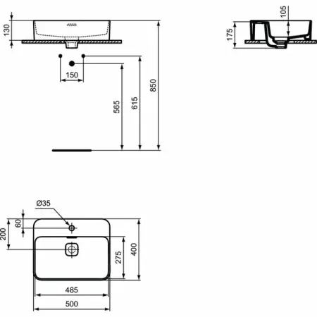 Lavoar pe mobilier Ideal Standard Strada II 50x40 cm [5]