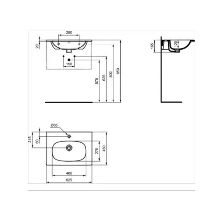 Lavoar pe mobilier Ideal Standard Tesi 62x45 cm [3]