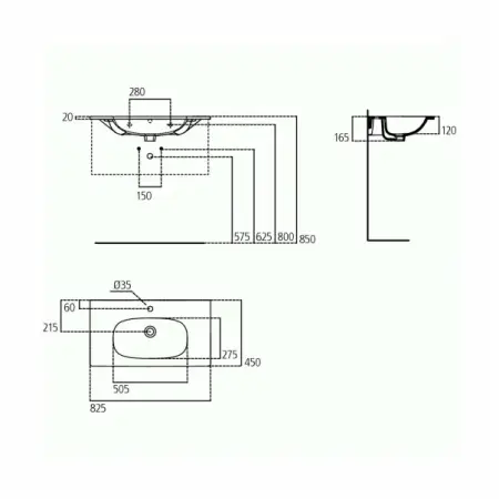 Lavoar pe mobilier Ideal Standard Tesi 82x45 cm [3]