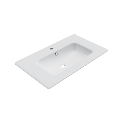 Lavoare pe mobilier - Lavoar mobilier Pik Excellent 81x46,5 cm dreptunghiular alb lucios