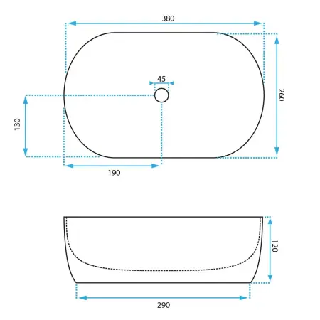 Lavoar pentru blat Amelia Mini Alb lucios cu model, Rea [5]