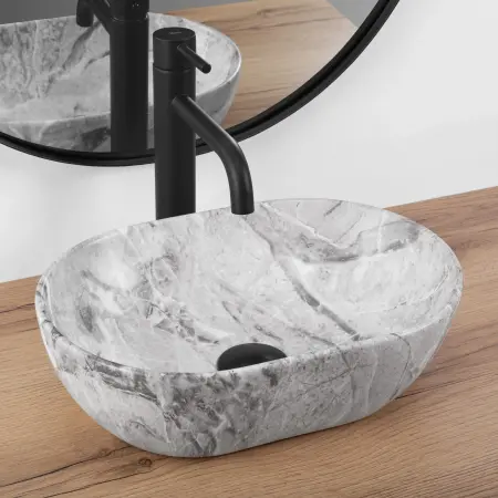 Lavoar pentru blat Amelia Mini Gri mat cu model, Rea [1]
