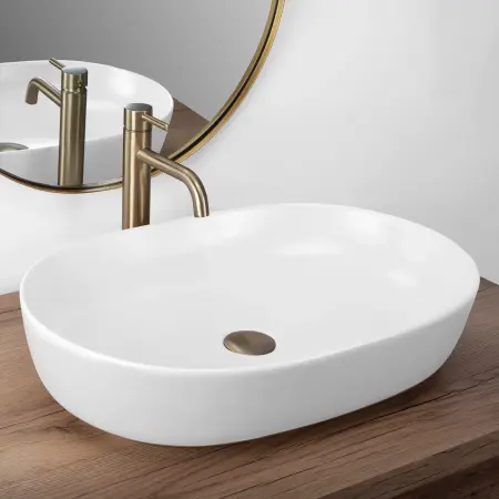 Lavoar pentru blat Cleo 61 Alb mat, Rea [1]