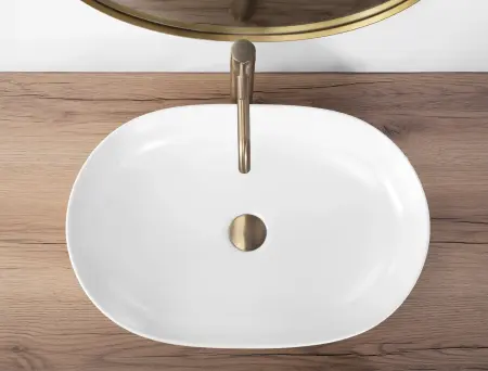 Lavoar pentru blat Cleo 61 Alb mat, Rea [2]