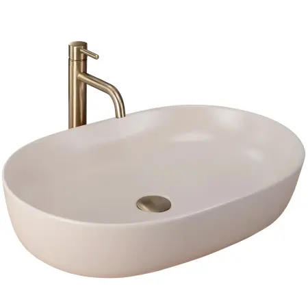 Obiecte Sanitare - Lavoar pentru blat Cleo 61 Bej mat, Rea