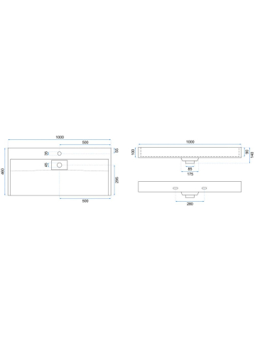 Lavoar pentru blat GOYA 100 cm alb [7]