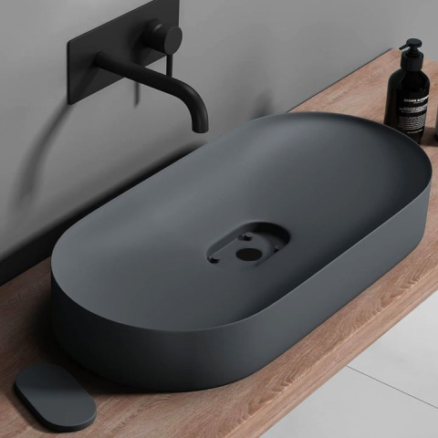 Lavoar pentru blat  IRIS 71 cm gri mat [3]