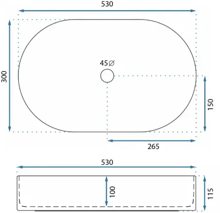 Lavoar pentru blat Layla 50 Alb, Rea [5]