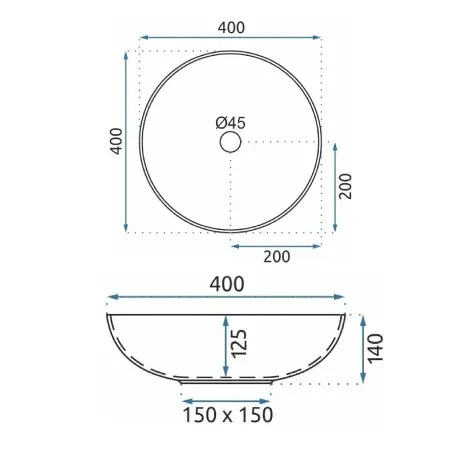 Lavoar pentru blat Mandala Alb cu model, Rea [4]