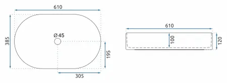 Lavoar pentru blat Nadia 60 Bej mat, Rea [5]