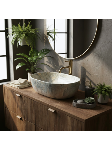 Lavoar pentru blat Rea Amelia Ruststone 48 [5]