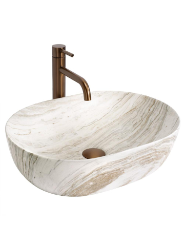 Obiecte Sanitare - Lavoar pentru blat Rea Amelia Saturn 48