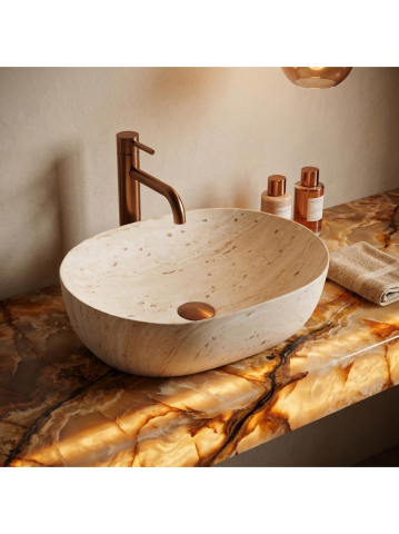 Lavoar pentru blat Rea Amelia Travertine Classic 48 imitatie piatra [5]