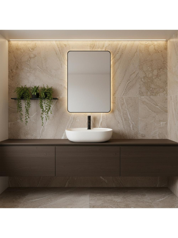 Lavoar pentru blat REA Aura 51 alb mat [2]