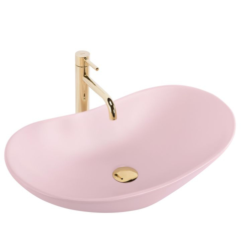 Lavoar pentru blat Rea Royal Powder roz mat [2]