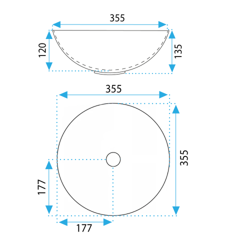Lavoar pentru blat Rea Stella alb auriu edge [5]