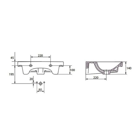 Lavoar pentru mobilier Cersanit, City, 50 cm, alb [5]