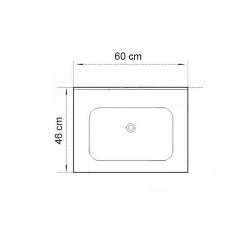 Lavoar pentru mobilier Fluminia din ceramica slim 60 x 46 cm alb [1]