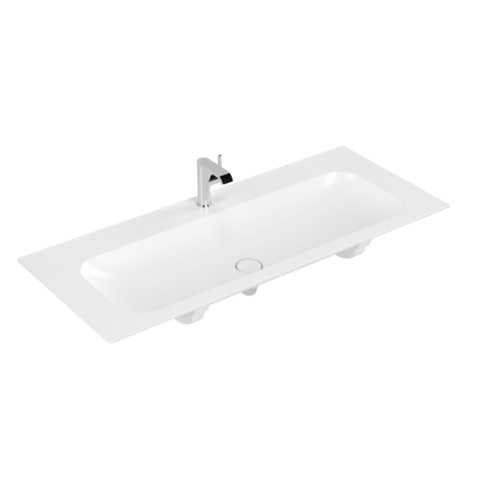 Obiecte Sanitare - Lavoar pentru mobilier Villeroy & Boch, Finion 120 cm, Ceramic+, cu orificiu baterie, fără preaplin, stone white