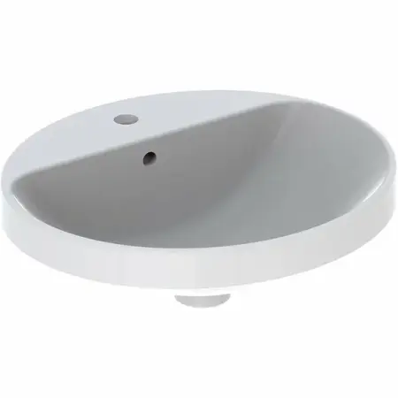 Lavoare pe perete - Lavoar semiincastrat Geberit Variform oval cu preaplin 50x45 cm