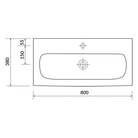 Lavoar slim pentru mobilier, Cersanit, Moduo, 80x38 cm, alb [1]