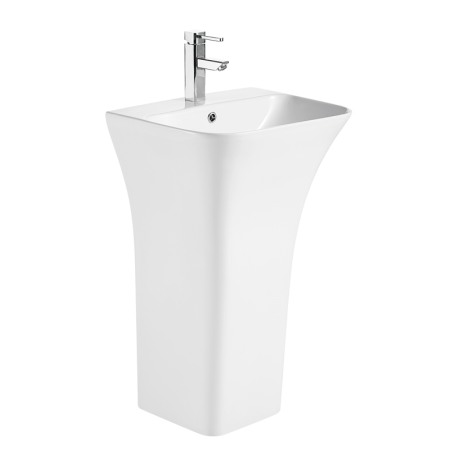 Lavoare stative - Lavoar stativ, Fluminia, Aramis 55, back-to-wall, alb