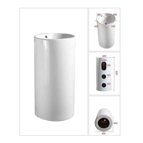 Lavoar stativ, Fluminia, Athos, rotund, 40 cm, alb [2]