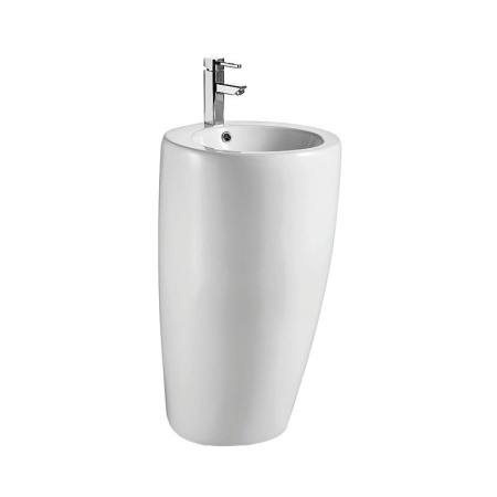 Lavoare stative - Lavoar stativ, Fluminia, Milady-50, back to wall, rotund, alb