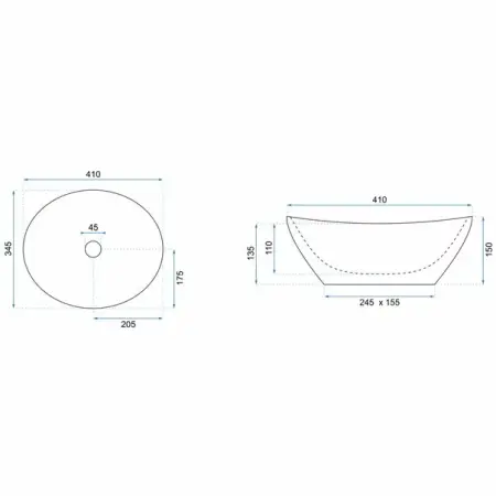Lavoar stil marmura alb pe blat Rea Sofia Aiax 34.5 cm [5]
