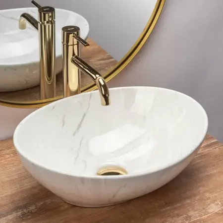 Lavoar stil marmura alb pe blat Rea Sofia Calala 41 cm [1]