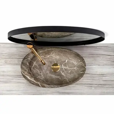 Lavoar stil piatra crem pe blat Rea Roxy Stone Nature 49 cm [2]